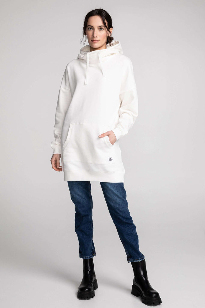 New! Long plain crossover hoodie - Original Au Coton