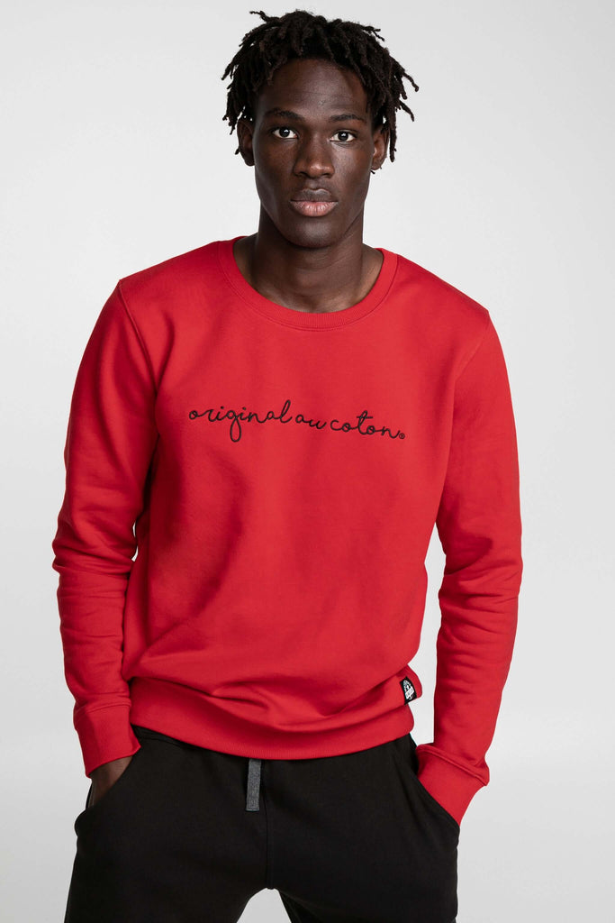 Calligraphy embroidery unisex sweater