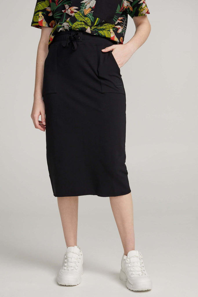 Midi skirt with shaved back
